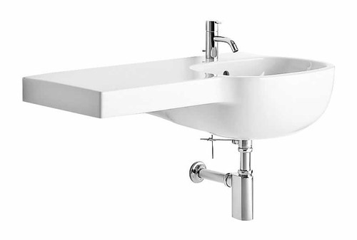 Immagine di Pozzi Ginori 500 lavabo asimmetrico 90 sinistro, bianco 41011000
