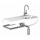 Pozzi Ginori 500 composizione lavabo asimmetrico 90 sinistro; barra portasciugamani in ottone cromato. 4107000