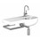 Immagine di Pozzi Ginori 500 composizione lavabo asimmetrico 90 sinistro; barra portasciugamani in ottone cromato. 4107000
