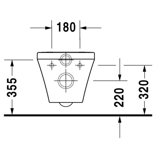 Immagine di Duravit DURASTYLE vaso sospeso a cacciata, senza sedile, fabbisogno di acqua di risciacquo 4,5 l, UWL classe 1, colore bianco 2537090000