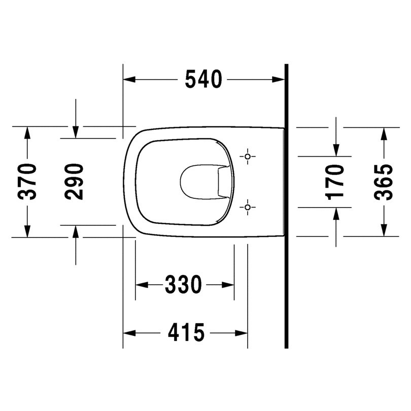 Immagine di Duravit DURASTYLE vaso sospeso Rimless® a cacciata, senza brida, senza sedile, fabbisogno di acqua di risciacquo 4,5 l, UWL classe 1, colore bianco 2538090000