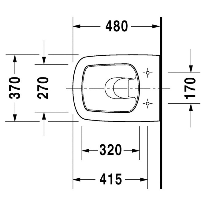 Immagine di Duravit DURASTYLE vaso sospeso Compact a cacciata, senza sedile, fabbisogno di acqua di risciacquo 4,5 l, UWL classe 1, colore bianco 2539090000