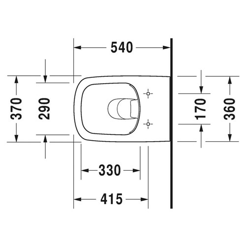 Immagine di Duravit DURASTYLE vaso sospeso Rimless® a cacciata, senza brida, senza sedile, fabbisogno di acqua di risciacquo 4,5 l, UWL classe 1, colore bianco 2551090000