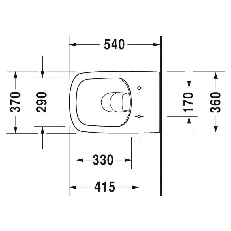 Immagine di Duravit DURASTYLE vaso sospeso Rimless® a cacciata, senza brida, senza sedile, fabbisogno di acqua di risciacquo 4,5 l, UWL classe 1, colore bianco 2551090000