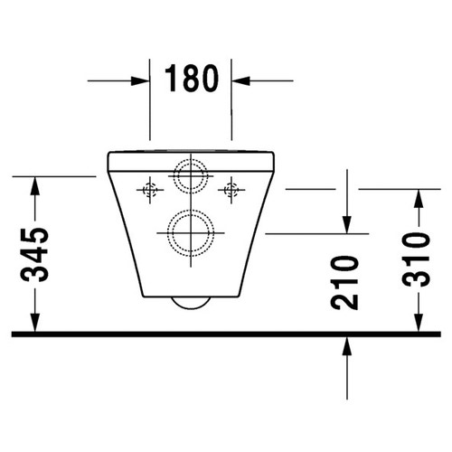 Immagine di Duravit DURASTYLE vaso sospeso Rimless® a cacciata, senza brida, senza sedile, fabbisogno di acqua di risciacquo 4,5 l, UWL classe 1, colore bianco 2551090000