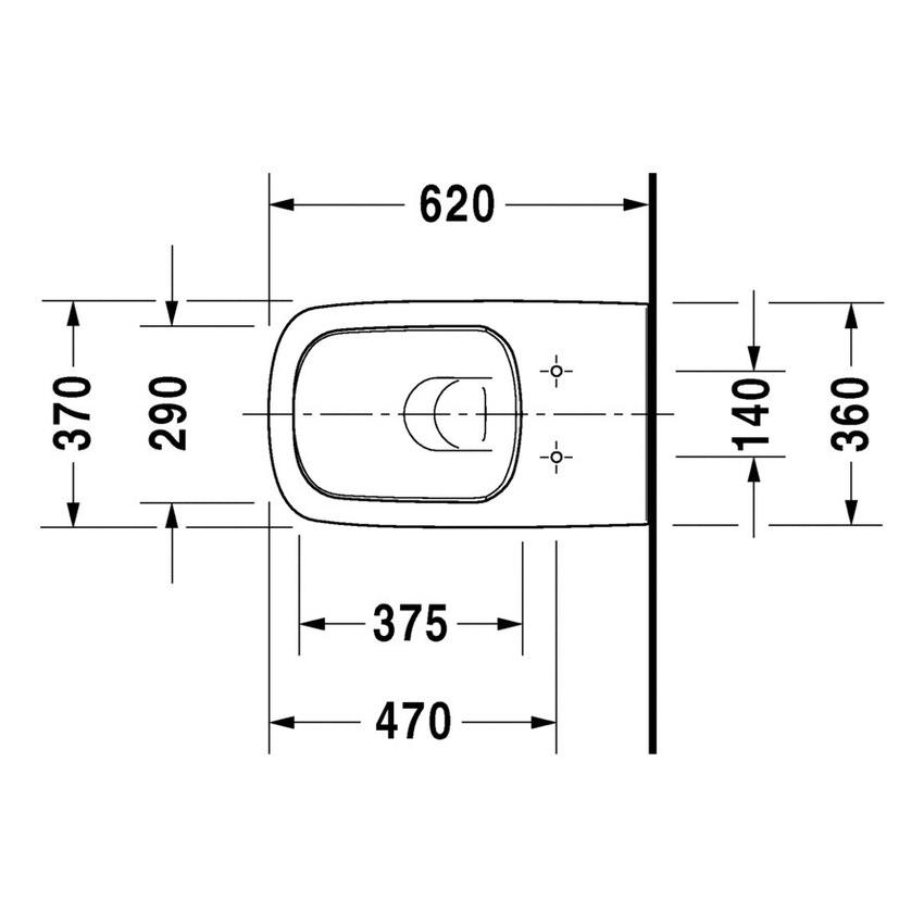 Immagine di Duravit DURASTYLE vaso sospeso Rimless® a cacciata, senza brida e senza sedile, fabbisogno di acqua di risciacquo 4,5 l, UWL classe 1, colore bianco 2542090000
