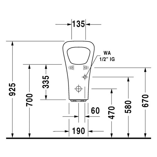 Immagine di Duravit DURASTYLE orinatoio modello elettronico a batteria, entrata posteriore nascosta, con mosca, ad aspirazione, con scarico orizzontale, WonderGliss, colore bianco 28043100071