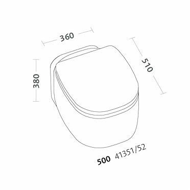 Immagine di Pozzi Ginori 500 vaso sospeso completo di sedile, bianco 41351000