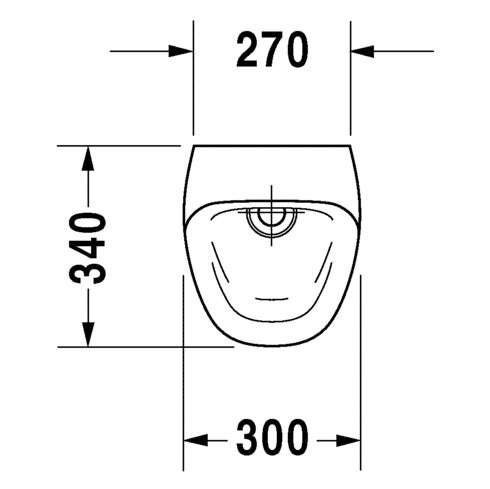 Immagine di Duravit DURASTYLE orinatoio entrata posteriore nascosta, senza brida, senza mosca, HygieneGlaze, colore bianco 2806302000