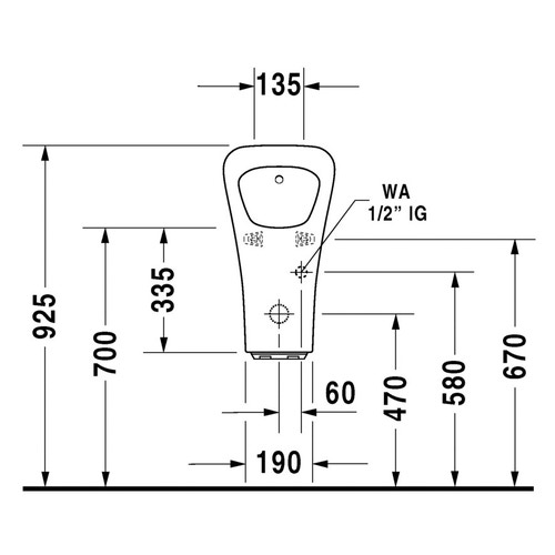 Immagine di Duravit DURASTYLE orinatoio modello elettronico a batteria, senza mosca, senza brida, entrata posteriore nascosta, scarico orizzontale Ø 50 mm, WonderGliss, colore bianco 28063100001