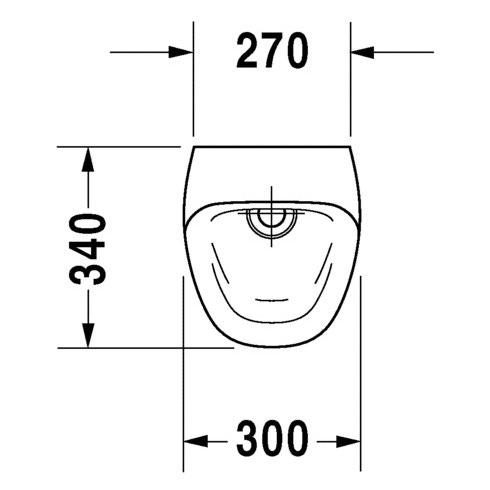 Immagine di Duravit DURASTYLE orinatoio modello elettronico per allacciamento alla rete, senza mosca, senza brida, entrata posteriore nascosta, scarico orizzontale Ø 50 mm, WonderGliss, colore bianco 28063100931