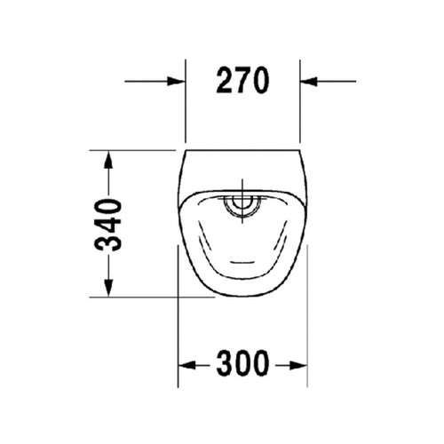 Immagine di Duravit DURASTYLE orinatoio Dry senza acqua, senza mosca, scarico orizzontale Ø 50 mm, colore bianco 2808300000