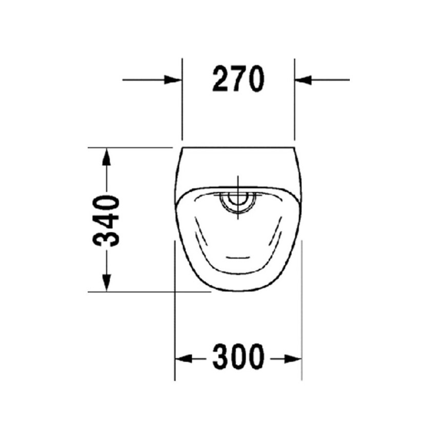 Immagine di Duravit DURASTYLE orinatoio Dry senza acqua, senza mosca, scarico orizzontale Ø 50 mm, colore bianco 2808300000