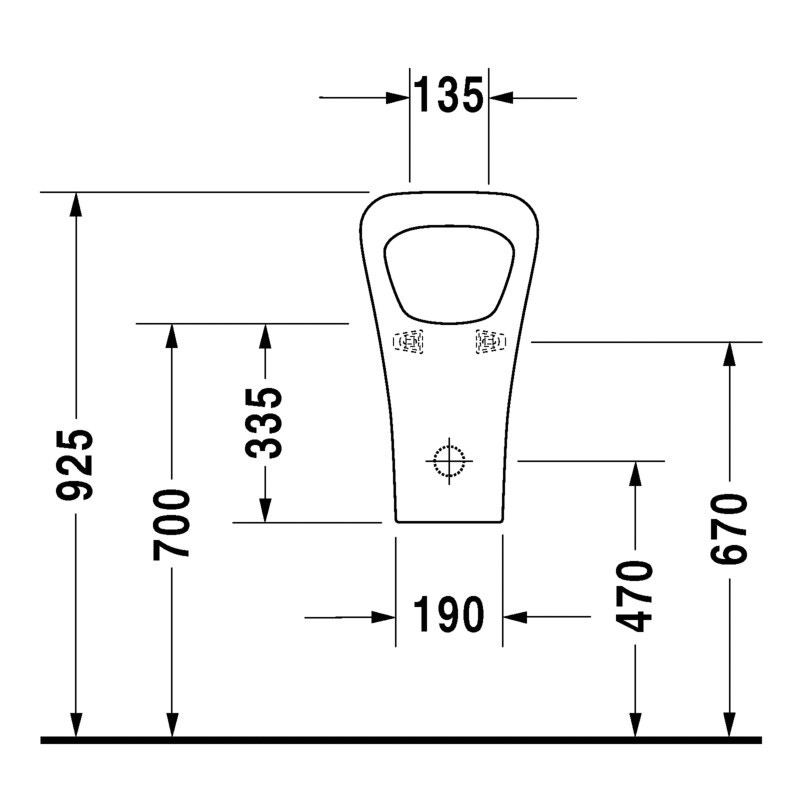 Immagine di Duravit DURASTYLE orinatoio Dry senza acqua, con mosca, scarico orizzontale Ø 50 mm, HygieneGlaze, colore bianco 2808302007