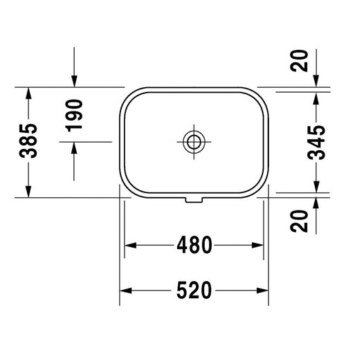 Immagine di Duravit HAPPY D.2 lavabo da incasso sottopiano 48 cm, senza foro, con troppopieno, colore bianco 0457480000