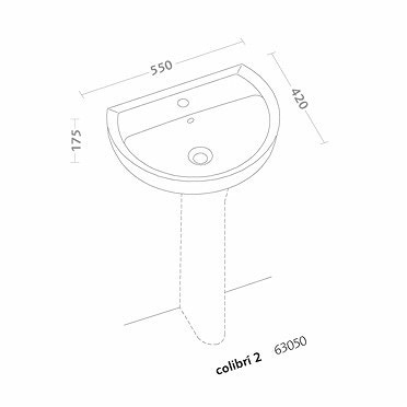 Immagine di Pozzi Ginori Colibrì 2 lavabo 55, bianco 63050000