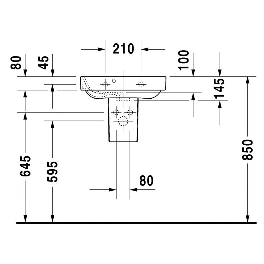 Immagine di Duravit HAPPY D.2 lavamani 50 cm, monoforo, con troppopieno, colore bianco 0709500000