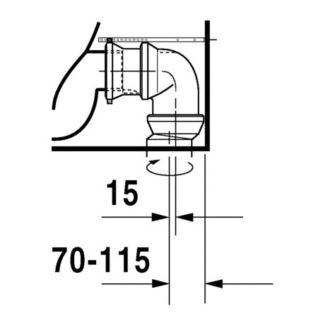 Immagine di Duravit HAPPY D.2 vaso monoblocco a pavimento a cacciata, per cassetta appoggiata non inclusa, senza sedile, fabbisogno di acqua di risciacquo 4,5 l, UWL classe 1, colore bianco 2134090000