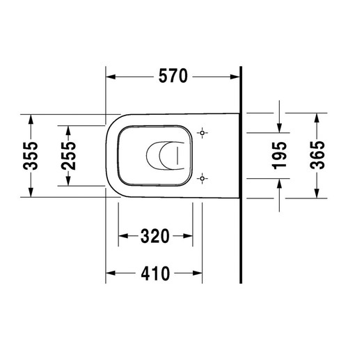 Immagine di Duravit HAPPY D.2 vaso a pavimento a cacciata, a filo parete, per cassetta a incasso o esterna non inclusa, senza sedile, con scarico orizzontale, fabbisogno di acqua di risciacquo 4,5 l, UWL classe 1, colore bianco 2159090000