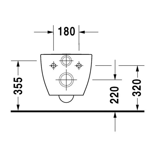 Immagine di Duravit HAPPY D.2 vaso sospeso a cacciata, senza sedile, fabbisogno di acqua di risciacquo 4,5 l, UWL classe 1, colore bianco 2221090000