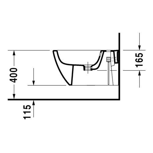 Immagine di Duravit HAPPY D.2 bidet sospeso monoforo, con troppopieno, colore antracite finitura opaco 2258151300