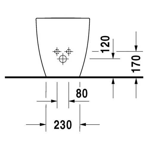 Immagine di Duravit HAPPY D.2 bidet a pavimento monoforo, a filo parete, con troppopieno, colore bianco 2267100000