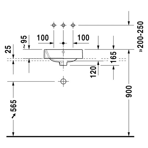 Immagine di Duravit HAPPY D.2 bacinella da appoggio soprapiano 40 cm, senza foro, con rettifica e troppopieno, WonderGliss, colore bianco 23144000001