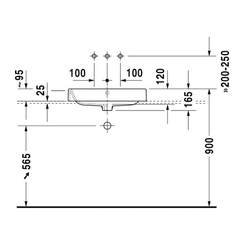 Immagine di Duravit HAPPY D.2 bacinella da appoggio soprapiano 60 cm, senza foro, con rettifica e con troppopieno, colore bianco 2314600000