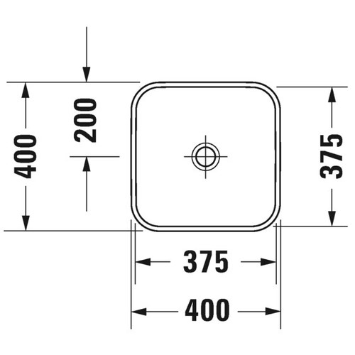 Immagine di Duravit HAPPY D.2 PLUS bacinella da appoggio soprapiano 40 cm con rettifica, senza foro e senza troppopieno, colore bianco 2359400000