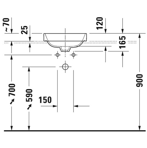 Immagine di Duravit HAPPY D.2 PLUS bacinella da appoggio soprapiano 40 cm con rettifica, senza foro e senza troppopieno, colore antracite finitura opaco 2359401300