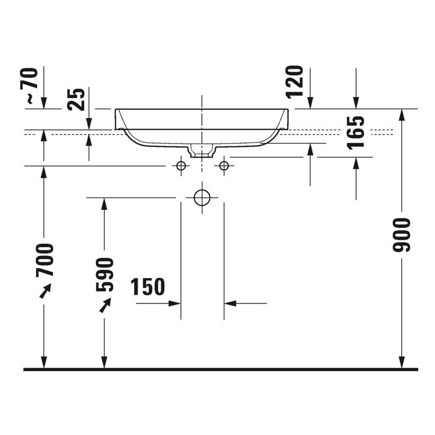 Immagine di Duravit HAPPY D.2 PLUS bacinella da appoggio soprapiano 60 cm con rettifica, senza foro e senza troppopieno, WonderGliss, interno colore bianco finitura lucido, esterno colore antracite finitura opaco 23596061001