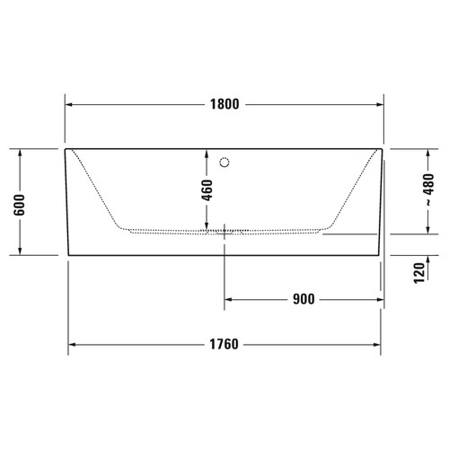 Immagine di Duravit HAPPY D.2 PLUS vasca centro stanza, con due schienali inclinati, con pannello in acrilico integrato e piedi, interno colore bianco finitura lucido, esterno colore grigio grafite finitura opaco 700453800000000