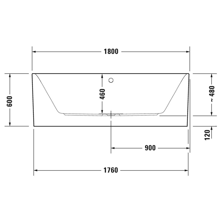 Immagine di Duravit HAPPY D.2 PLUS vasca centro stanza, con due schienali inclinati, con pannello in acrilico integrato e piedi, colore bianco 700453000000000