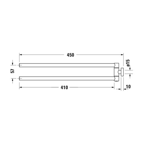 Immagine di Duravit KARREE portasciugamani a snodo, finitura cromo 0099581000
