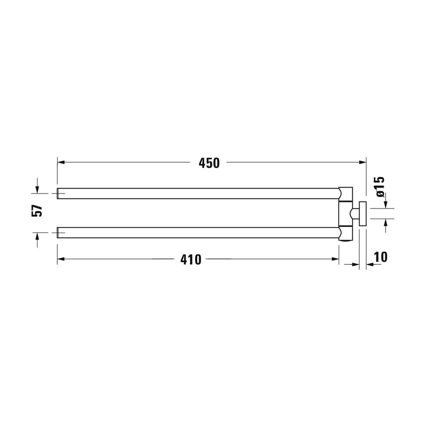 Immagine di Duravit KARREE portasciugamani a snodo, finitura cromo 0099581000