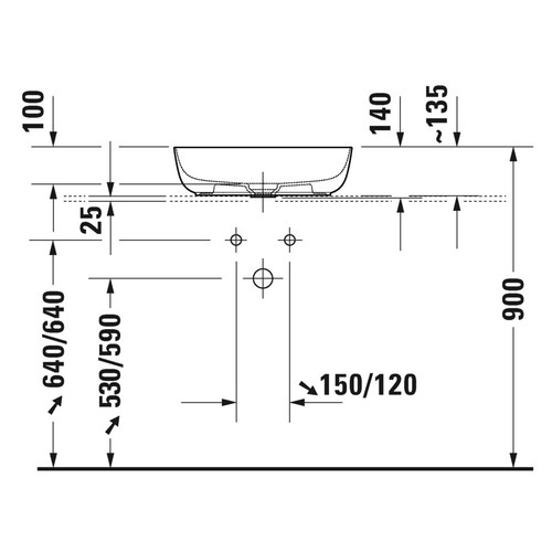 Immagine di Duravit LUV bacinella da appoggio soprapiano 50 cm, con rettifica, senza troppopieno, colore bianco 0379500000
