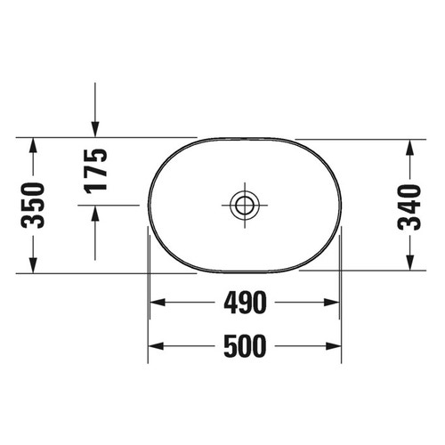 Immagine di Duravit LUV bacinella da appoggio soprapiano 50 cm, con rettifica, senza troppopieno, interno colore bianco, esterno colore grigio finitura opaco 0379502300