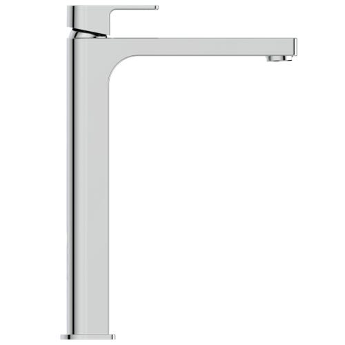 Immagine di Ideal Standard EDGE miscelatore monocomando da appoggio su piano H.29 cm, senza asta di comando e scarico piletta, finitura cromo A7114AA