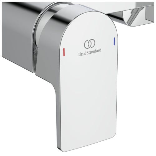 Immagine di Ideal Standard EDGE miscelatore monocomando esterno per vasca/doccia, con tubo flessibile e doccetta Evo Diamond, finitura cromo A7122AA