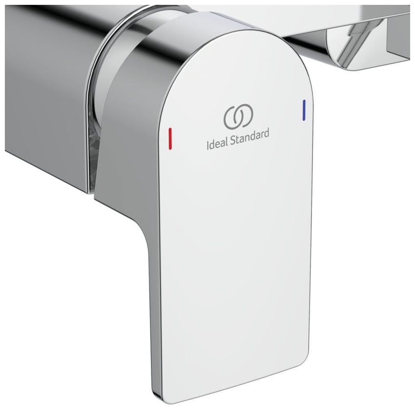 Immagine di Ideal Standard EDGE miscelatore monocomando esterno per vasca/doccia, con tubo flessibile e doccetta Evo Diamond, finitura cromo A7122AA