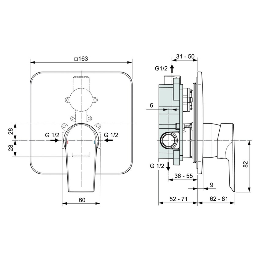 Ideal Standard EDGE set rubinetteria con miscelatore lavabo senza scarico e  miscelatore bidet con scarico, finitura cromo SETED001