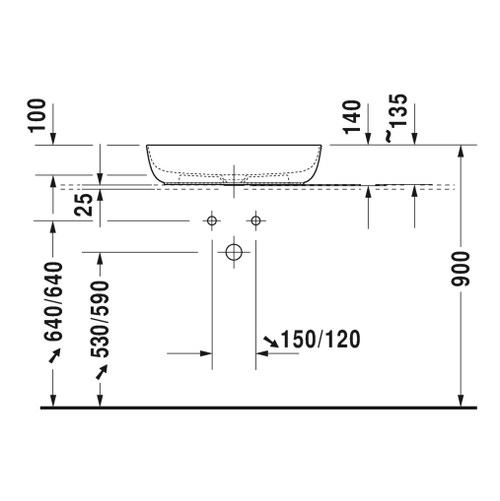 Immagine di Duravit LUV bacinella da appoggio soprapiano 60 cm, con rettifica, senza troppopieno, WonderGliss, interno colore bianco, esterno colore bianco finitura opaco 03796026001
