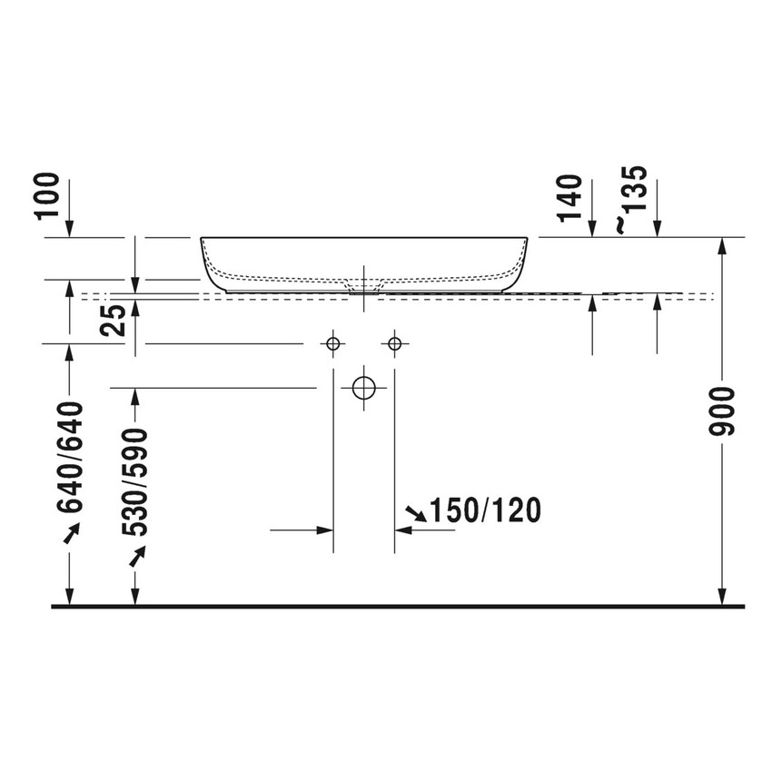 Immagine di Duravit LUV bacinella da appoggio soprapiano 80 cm, con rettifica, senza troppopieno, WonderGliss, colore bianco 03798000001