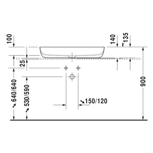 Immagine di Duravit LUV bacinella da appoggio soprapiano 80 cm, con rettifica, senza troppopieno, interno colore bianco, esterno colore grigio finitura opaco 0379802300