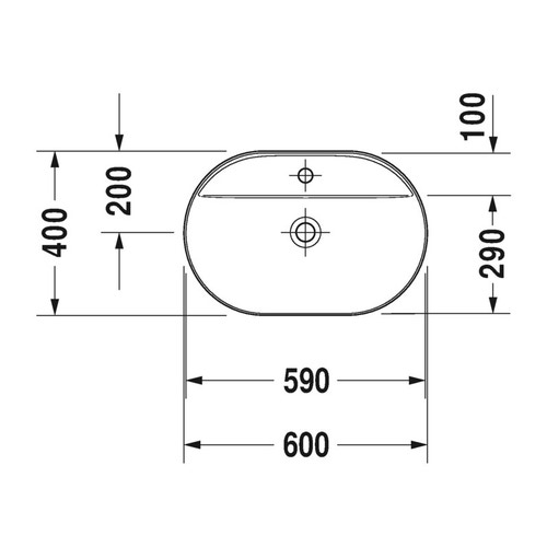 Immagine di Duravit LUV bacinella da appoggio soprapiano 50 cm, monoforo, con rettifica, senza troppopieno, con bordo per rubinetteria, WonderGliss, interno colore bianco, esterno colore sabbia finitura opaco 03806021001
