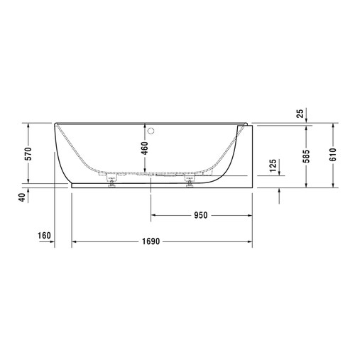 Immagine di Duravit LUV vasca angolare a destra 185 cm, con pannello integrato e piedi, con due schienali inclinati, colore bianco 700432000000000