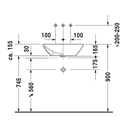 Immagine di Duravit ME BY STARCK bacinella da appoggio soprapiano 55 cm senza foro per rubinetteria, con troppopieno, senza bordo per rubinetteria, colore bianco 0334520000
