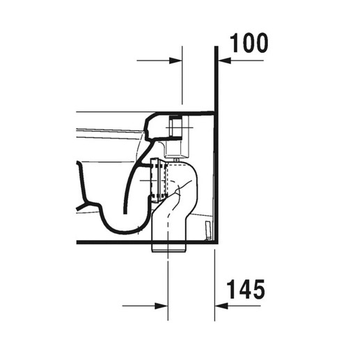 Immagine di Duravit ME BY STARCK vaso a pavimento a cacciata P.60 cm, a filo parete, con scarico orizzontale, senza sedile, fabbisogno di risciacquo di acqua 4,5 l, colore bianco 2169090000