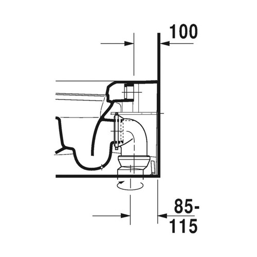 Immagine di Duravit ME BY STARCK vaso a pavimento a cacciata P.60 cm, a filo parete, con scarico orizzontale, senza sedile, fabbisogno di risciacquo di acqua 4,5 l, WonderGliss, colore bianco 21690900001