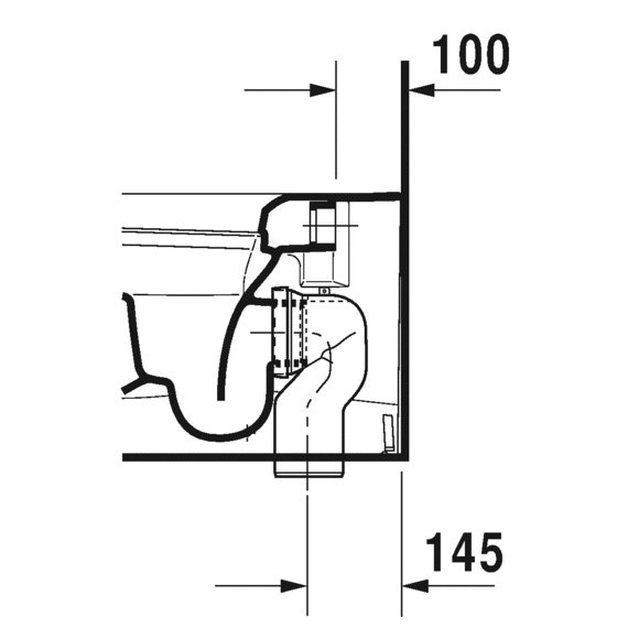 Immagine di Duravit ME BY STARCK vaso a pavimento a cacciata P.60 cm, a filo parete, con scarico orizzontale, senza sedile, fabbisogno di risciacquo di acqua 4,5 l, interno colore bianco finitura lucido, esterno colore bianco finitura opaco 2169092600